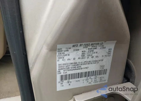 2010 Ford F250 King Ranch/Lariat/Xl/Xlt from USA, damaged, VIN 1FTSW2AR4AEB11767